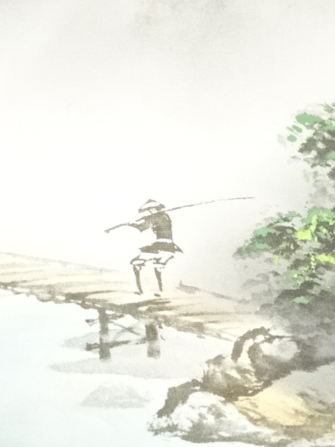 道具 ] - 道具 加藤進筆 彩色山水 肉筆絹本掛軸（共箱） | ネット